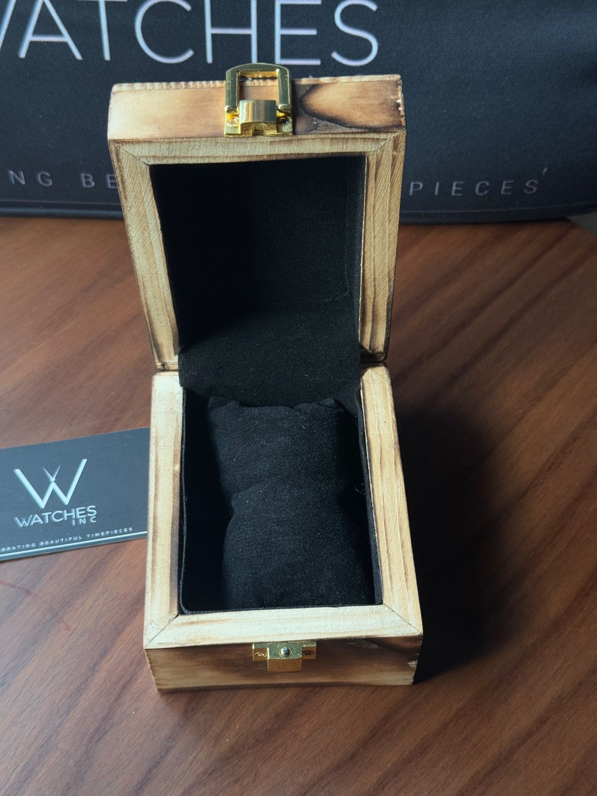 Watches Inc Premium Burnished Pine Watch Box - Single Slot