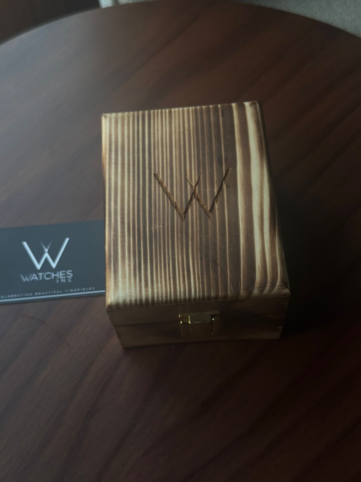 Watches Inc Premium Burnished Pine Watch Box - Single Slot