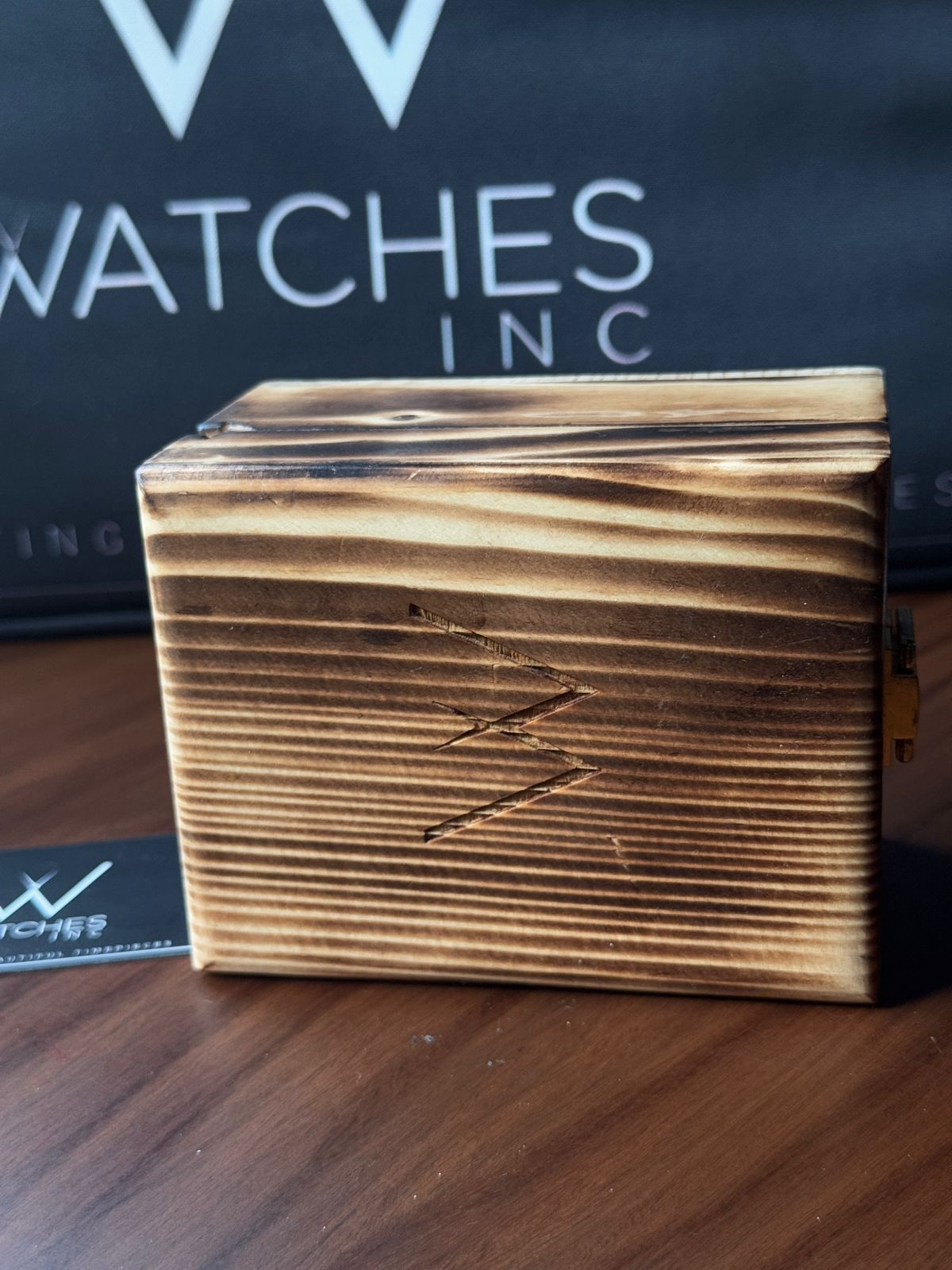 Watches Inc Premium Burnished Pine Watch Box - Single Slot