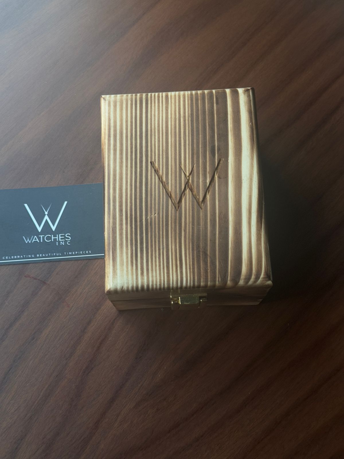 Watches Inc Premium Burnished Pine Watch Box - Single Slot