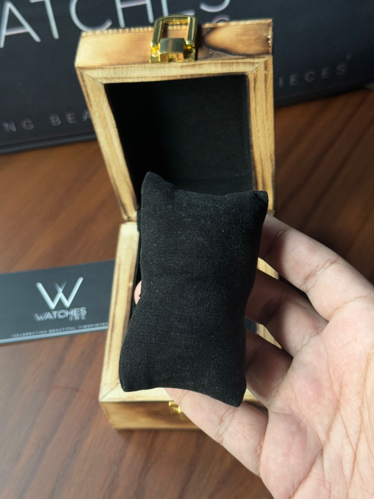 Watches Inc Premium Burnished Pine Watch Box - Single Slot